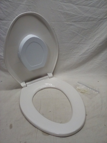 White Composite Elongated Toilet Seat