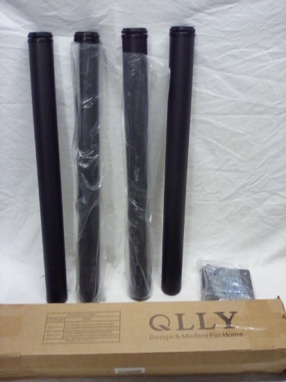 Set of 4 QLLY Adjustable 24"T Black Metal Desk Legs