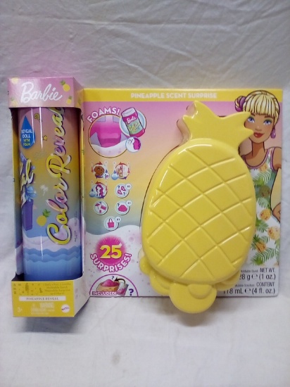 Barbie by Mattel Pineapple Scent Color Reveal Doll w/ Foam and 25 Surprises
