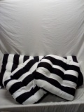 3Pc Black and White Striped Set of Cushions/ Pillows