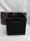 Black wicker foldable storage cubes quantity 2 10.5x10.5x11in height