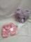 2 Pairs of Large Stars Above Fluffy House Slippers Valued Over $20 One Purple and One Pink