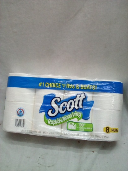 Scott Rapid Dissolving 8 Roll Pack of Biodegradable Tissue