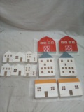 8Pc Lot of Wooden Stand Alone Village Houses
