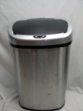 Stainless steel oval trash can sensor powered 13 gallon NO power cord