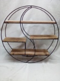 Circle Metal and wooden wall hanging shelf 20inx20in