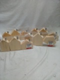 Wooden houses 4 sets of 3