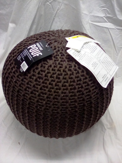 Urban Shop Round Knit Pouf 18"x18"x15" Decorative Hand Woven Multifunctional Ball