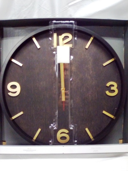 20" Wood Finish Threshold Decorative Wall Clock