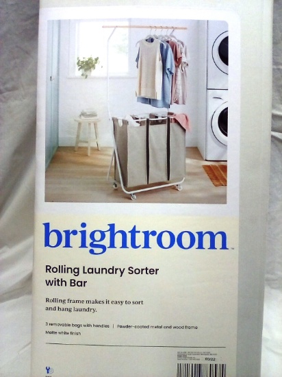 Brightroom Rolling Laundry Sorter w/ Bar