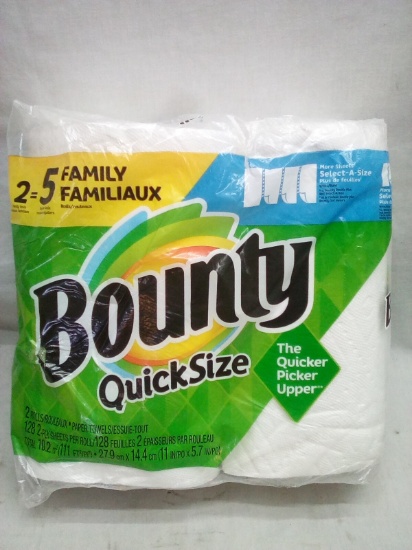 Dual Pack of Bounty Quick Size 128 Sheet 2 Ply Paper Towels