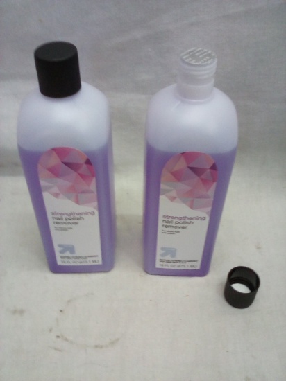 2 Up&Up Strengthening Nail Polish Remover 16Oz Bottles