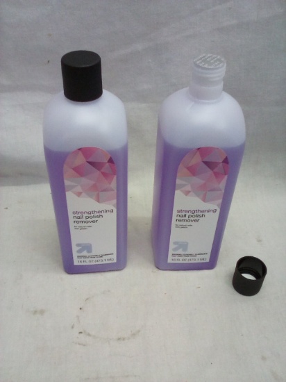 2 Up&Up Strengthening Nail Polish Remover 16Oz Bottles