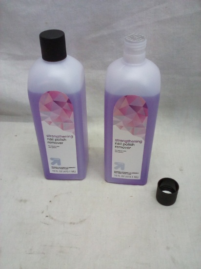 2 Up&Up Strengthening Nail Polish Remover 16Oz Bottles