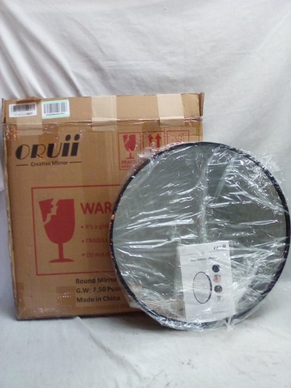 Oruii Black Composite Frame 20”D Circular Mirror