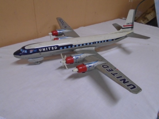Cragstan Tinplate United Airlines Airplane