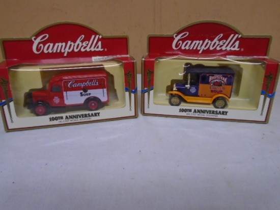 2 Campbell's Soup 1:64 Scale Die Cast Trucks