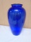 Large Blue Art Glass Vase