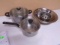 Large Group of Stainless Steel Pans & Mixing Bowls