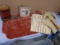 Large Group of New Bathtowels/2 Rugs/Shower Curtain Set & Trash Can