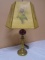 Vintage Brass Table Lamp w/ Paperweight in Center