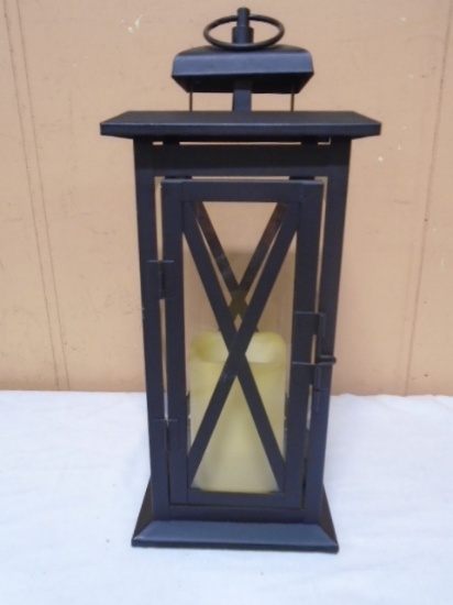Metal and Glass Flameless Candle Lantern