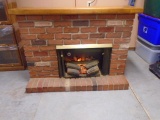Electric Faux Brick Free Standing Electric Fireplace w/Mantel