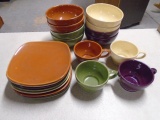 Set of Multi Color Ironstone Dishes