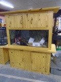 Large Wooden 4 Door Aquarium Cabinet w/ Reptile Aquarium
