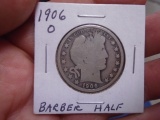 1906 O Mint Silver Barber  Half Dollar