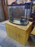 Large Aquarium on Wooden Stand w/ Filter-Pump-Light