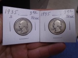 1935 S Mint & 1935 Silver Washington Quarters