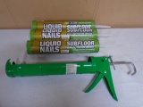 3 Brand New 28oz Tubes of Liquid Nails & Caulking Gun