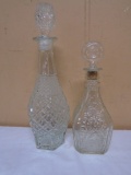 2 Vintage Glass Decanter