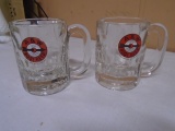 2 Vintage Glass A&W Rootbeer Mugs