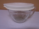 Pampered Chef 4 Cup Glass Measuring Bowl w/Lid