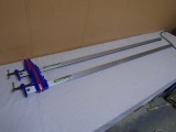(2) Like New 60 Inch Aluminum F-Style Bar Clamps