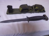 Imperial M7-5 US Military Serated Tip/Saw/Butt Claw Knife w/Hummer Gear Camo Sheath/USA