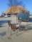 Round Glass Top Patio Table w/ Umbrella & 4 Chairs