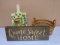 Home Sweet Home wood Sign/Ceraic Trivet/Basket