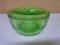 Green Depression Glass Covered Bowl