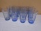 Set of (12) Weighted Bottom Blue Glass Tumblers