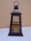 Metal & Glass Candle Lantern w/ Brand New Candle