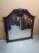 Large Ornate Wood Framed Beveled Glass Mirror
