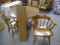 Round Maple Dining Table w/ 2 Center Leaves & 4 Matching Chairs