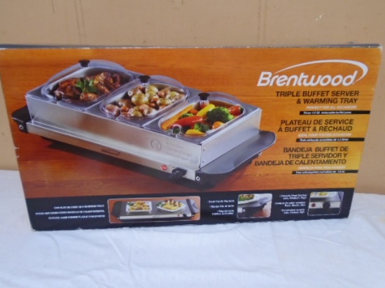 Brentwood Tripple Buffet Serving & Warmer Tray