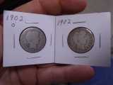 1902 O Mint & 1902 Silver Barber Quarters