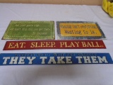 4pc Group of Inpirational Metal Signs