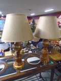Matching Pair of Wooden Table Lamps
