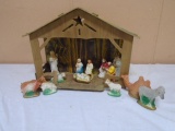 Vintage Nativity w/ Figurines